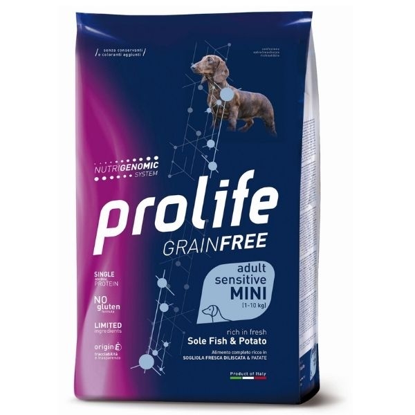 Prolife - Per Cani Grain Free Sensitive Pesce & Patate M/L 10 Kg