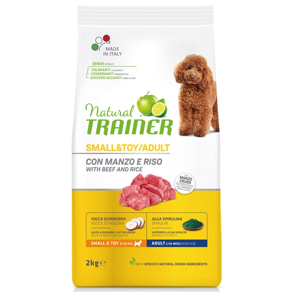 Trainer - Natural Adult Small & Toy con Manzo e Riso Shop on line Cani