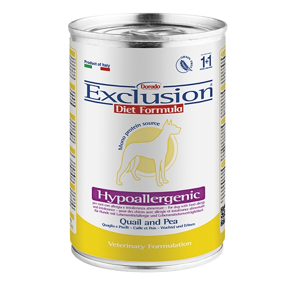 Exclusion Cane con Intolleranze, Maiale e Piselli 400 Gr