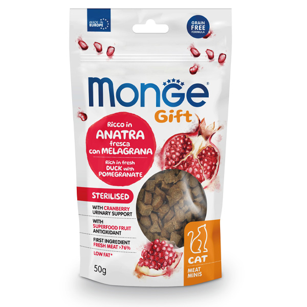 MONGE - Gift Hairball Con Salmone Ed Erba Gatta - Cibo Secco Per