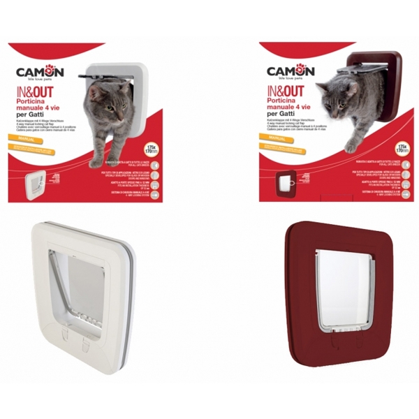 Camon  Porta basculante IN&OUT per cani - colore bianco