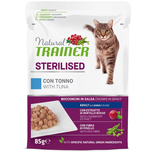 Trainer - Natural Sterilised Adult con Tonno e Fibra di Pisello Shop on  line Gatti